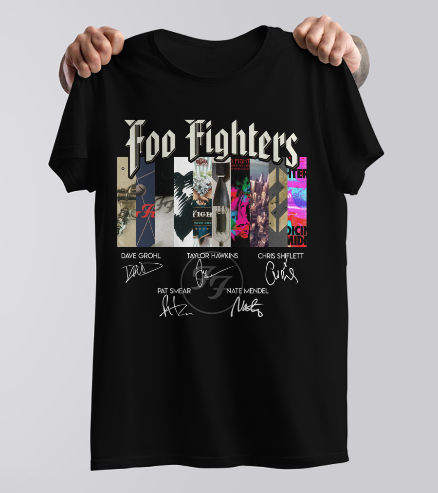 Foo Fighters Dave Grohl Taylor Hawkins Chris Shiflett Pat Smear Nate Mendel Album Covers T-Shirt