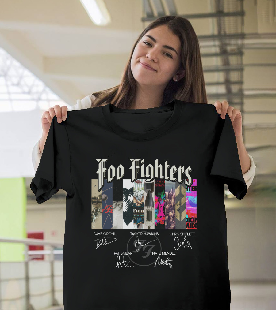Foo Fighters Dave Grohl Taylor Hawkins Chris Shiflett Pat Smear Nate Mendel Album Covers T-Shirt