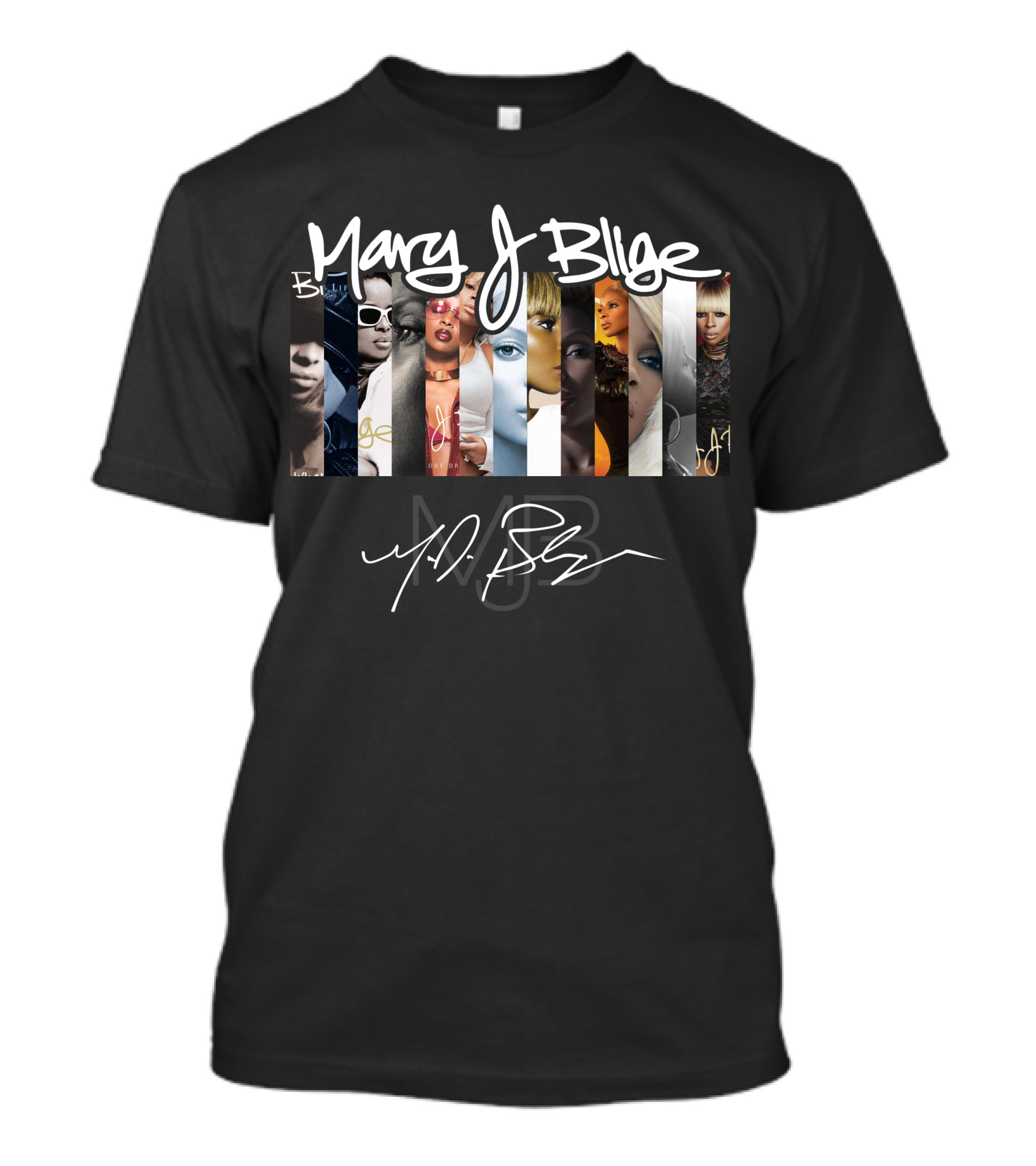 Mary J Blige Album Art Collage Signature Series T-Shirt
