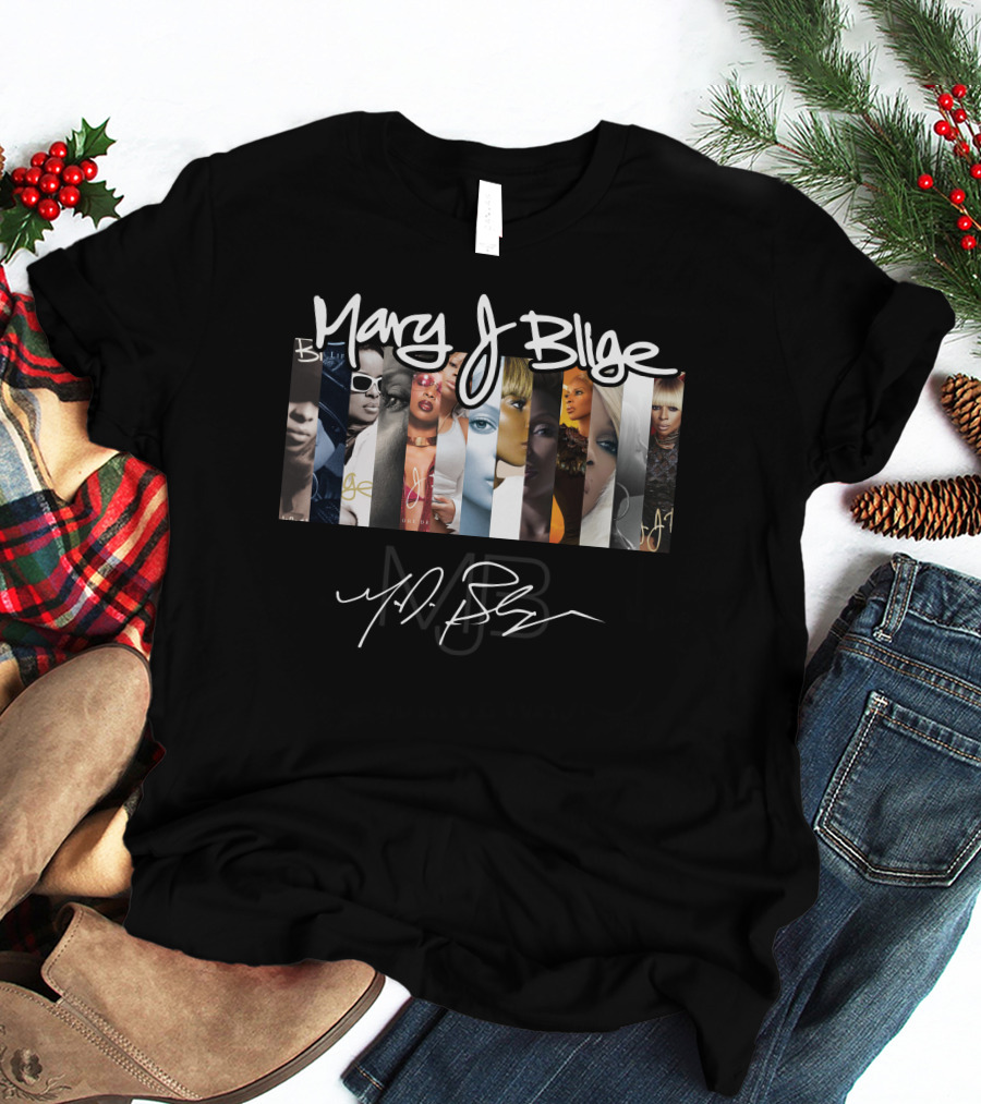 Mary J Blige Album Art Collage Signature Series T-Shirt
