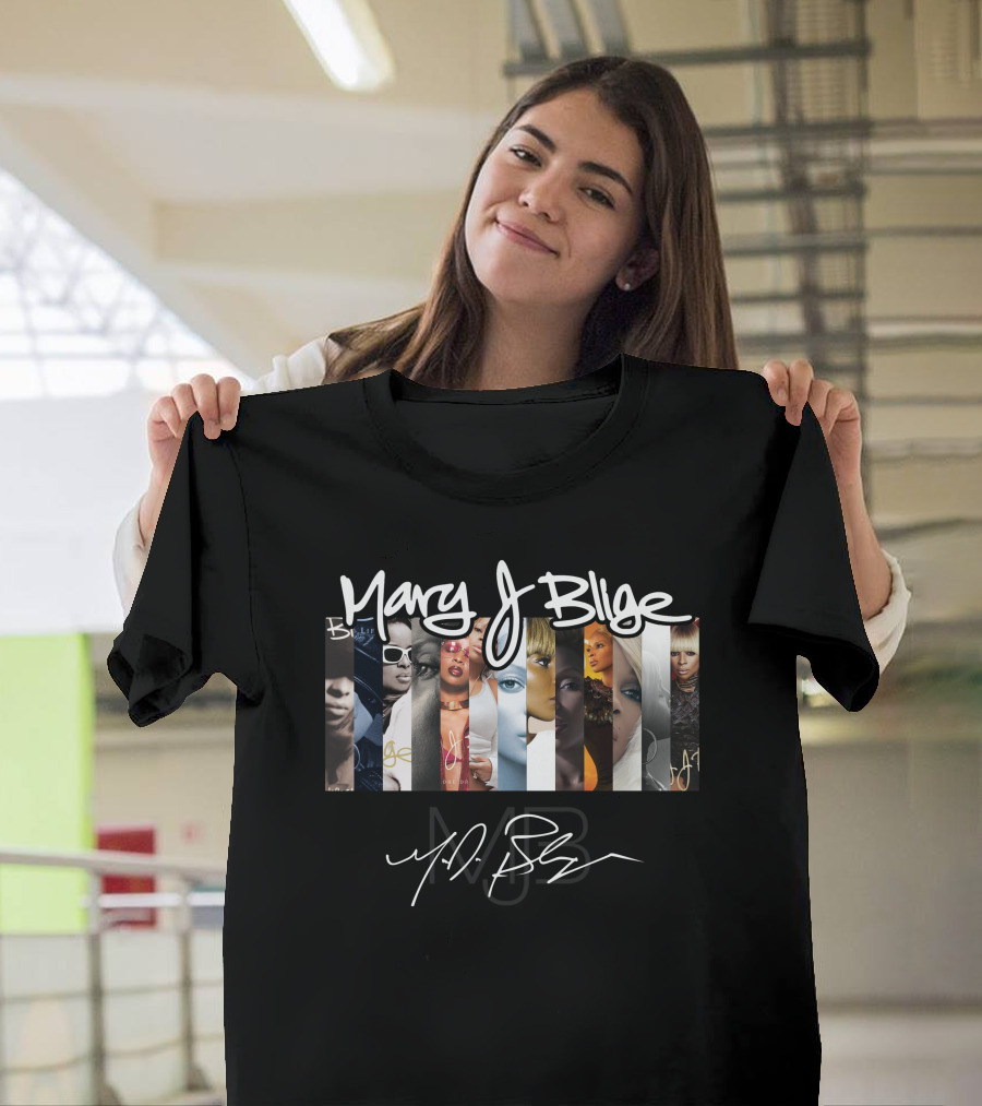 Mary J Blige Album Art Collage Signature Series T-Shirt