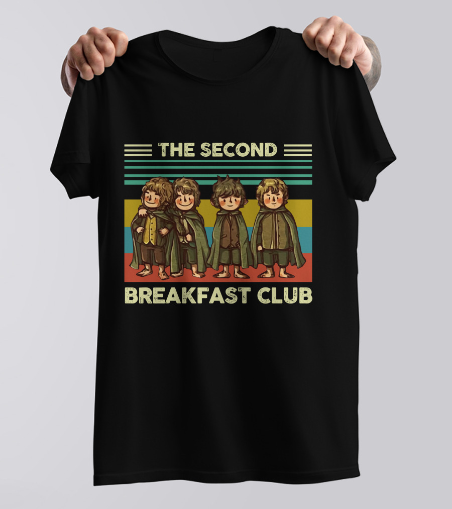 The Second Breakfast Club Hobbits Pop Culture Mashup T-Shirt