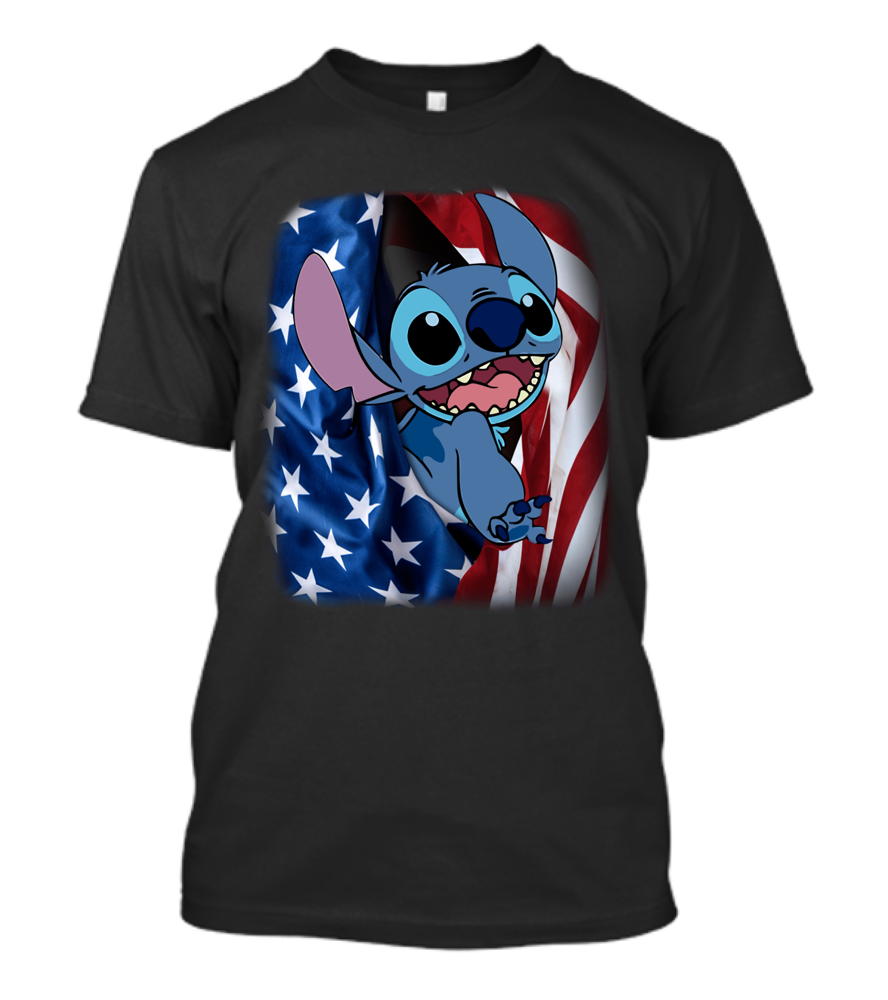 Stitch American Flag Fourth Of July T-Shirt