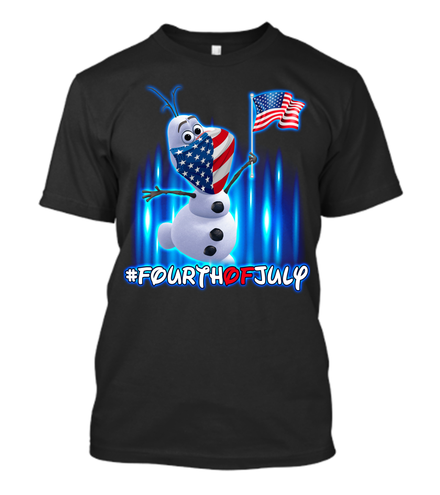 FourthofJuly Olaf Holding American Flag T-Shirt
