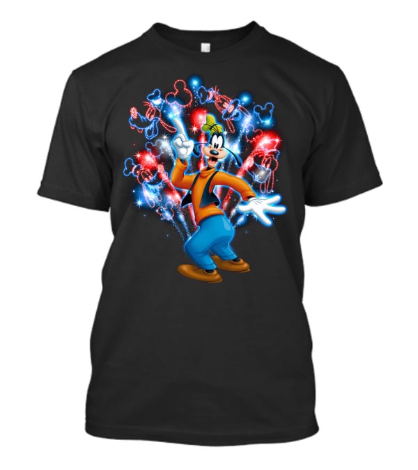 Goofy Disney Fireworks Celebration With Mickey Mouse Shapes T-Shirt