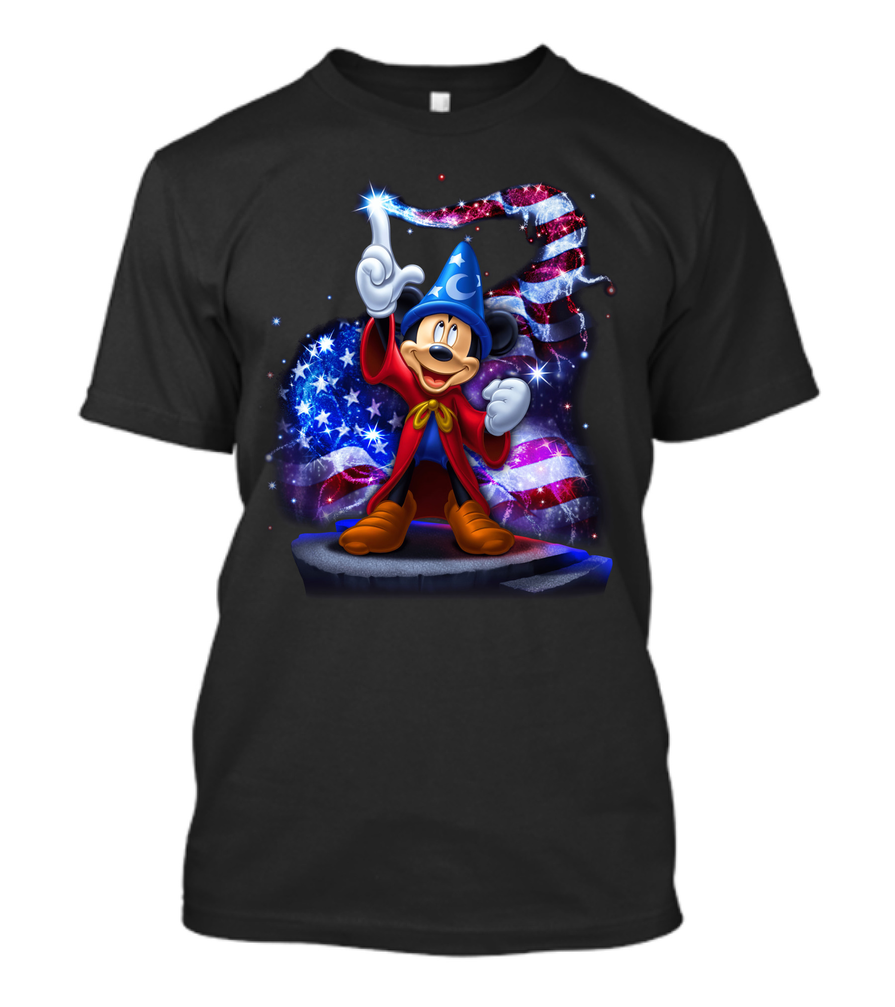 Mickey Sorcerer Patriotic Stars And Stripes July T-Shirt