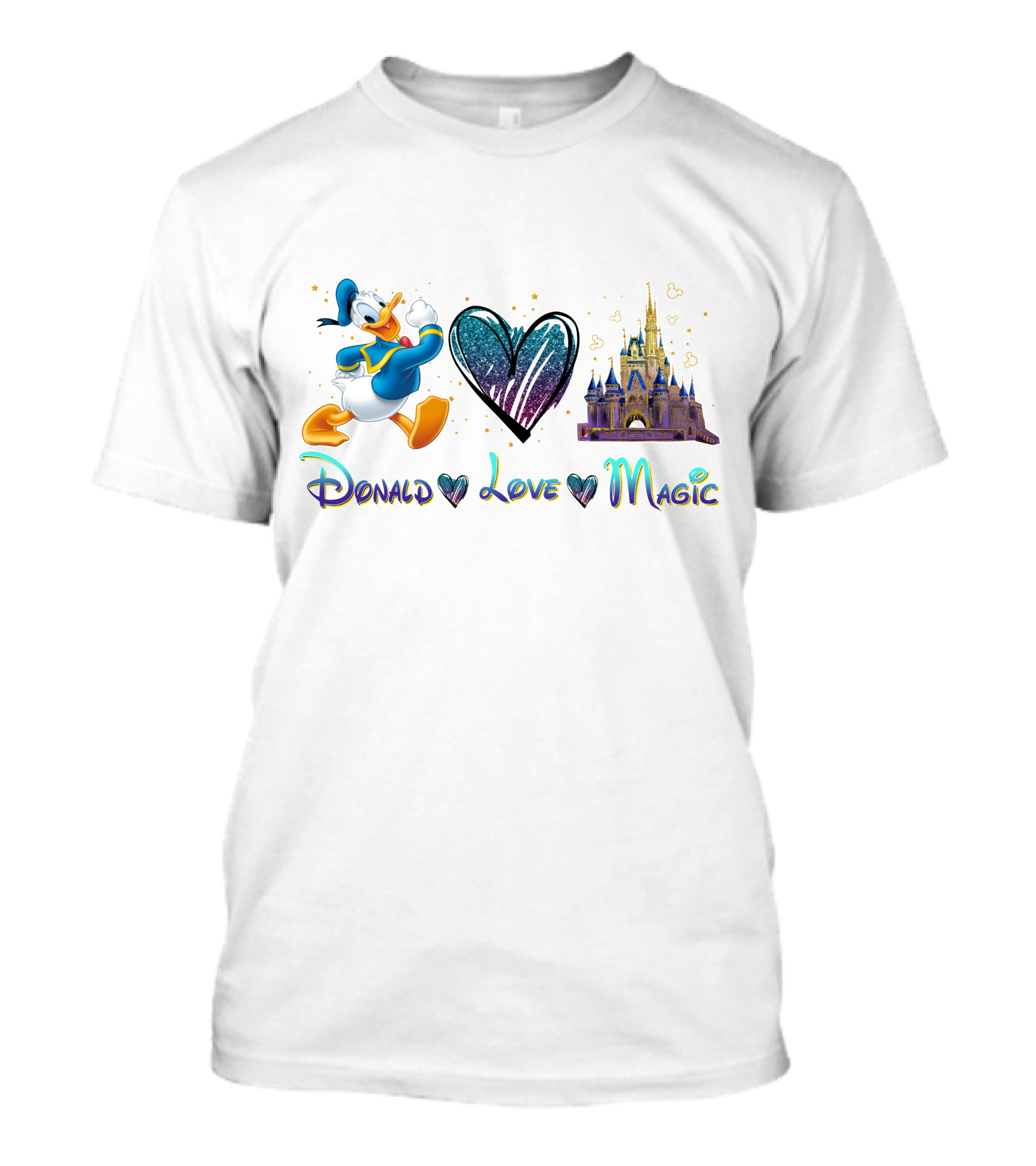 Donald Love Magic Disney Castle And Duck Heart T-Shirt