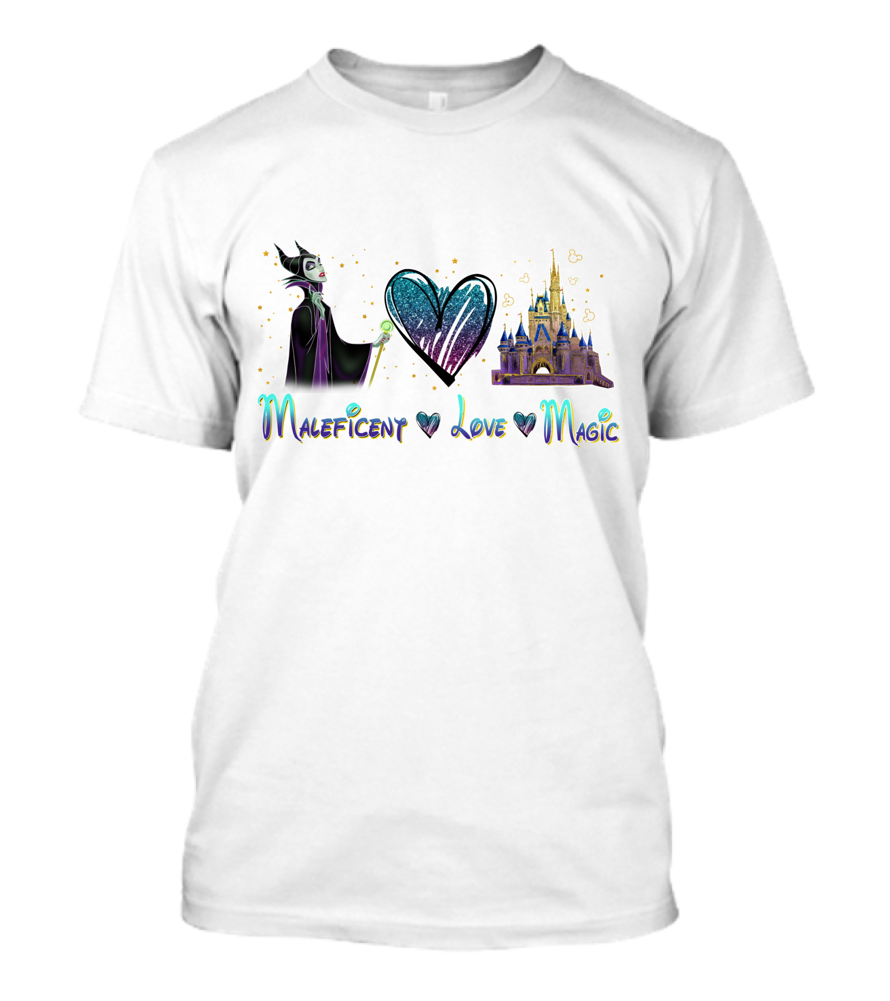 Maleficent Love Magic Heart Castle T-Shirt