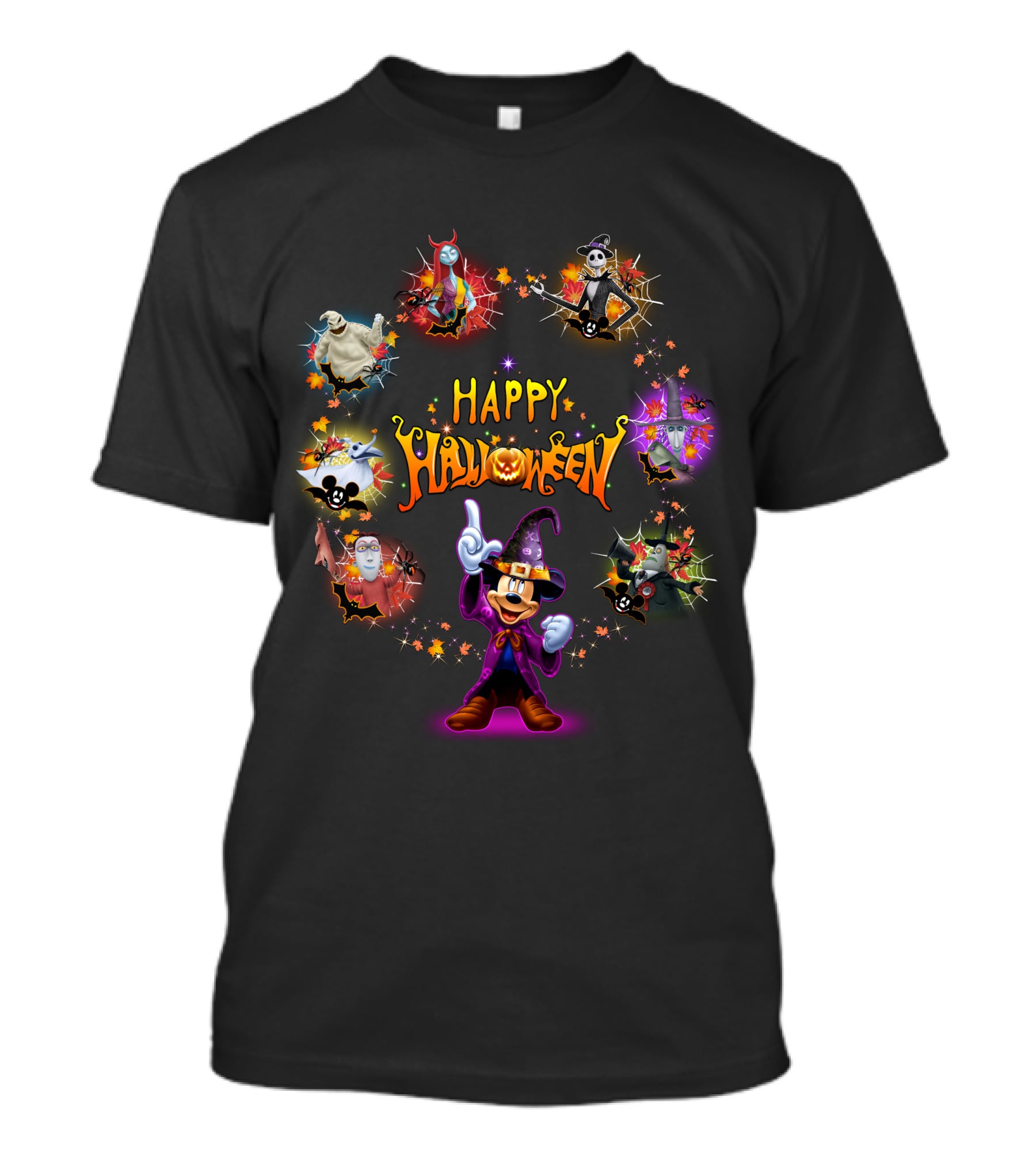 Happy Halloween Jack Skellington Mickey Mouse Witch Costume T-Shirt