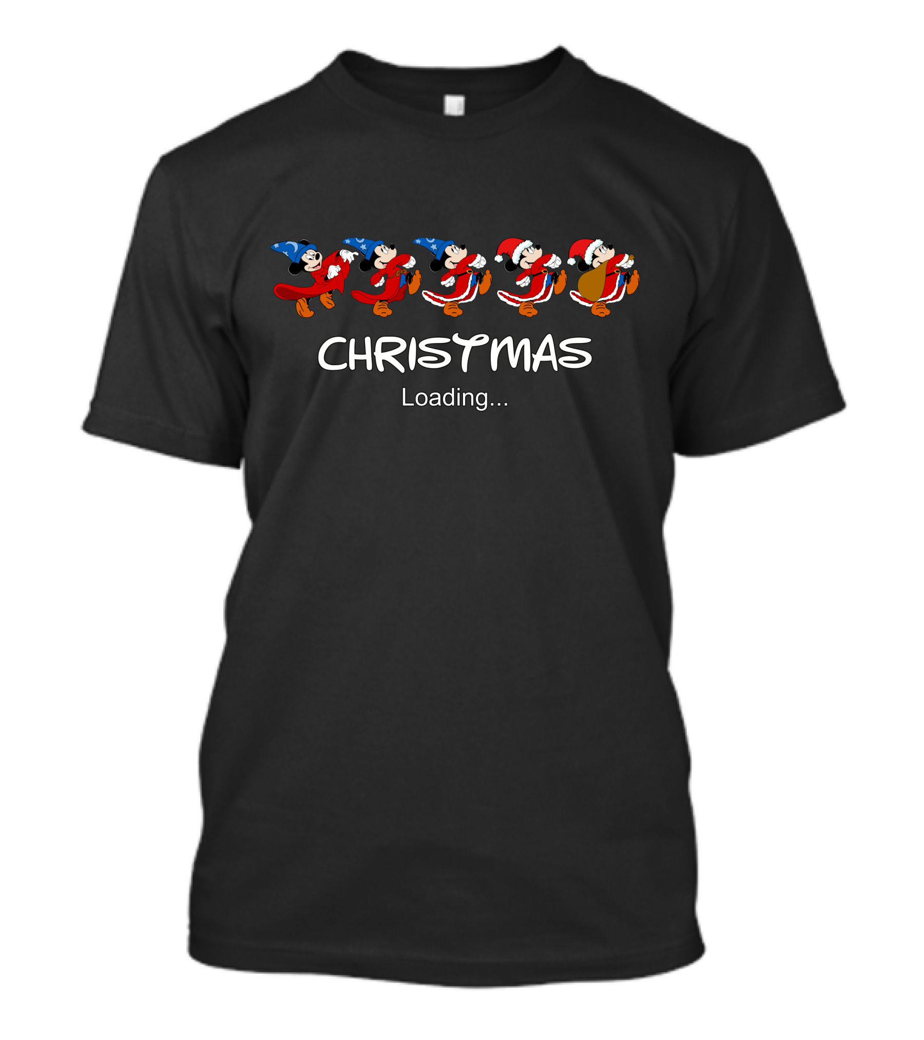 Christmas Loading Disney Santa Minnie Mouse Transformation T-Shirt