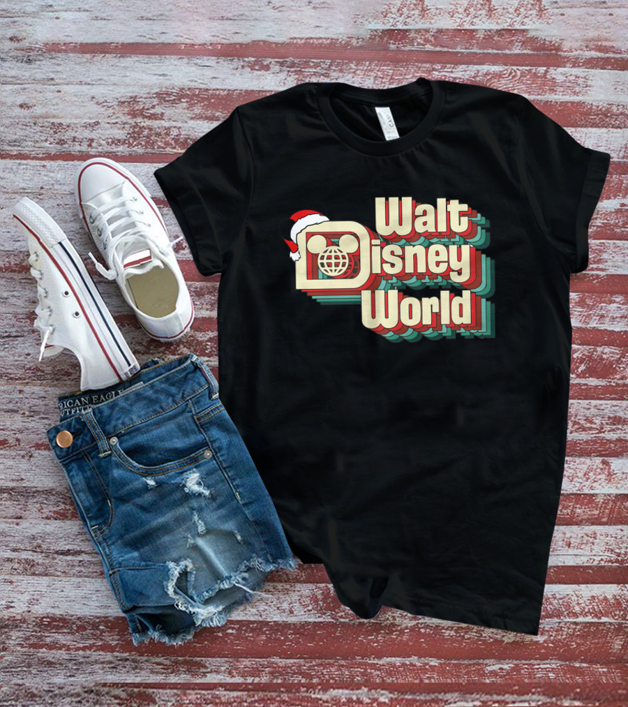 Walt Disney World Christmas Mickey Ears Santa Hat T-Shirt