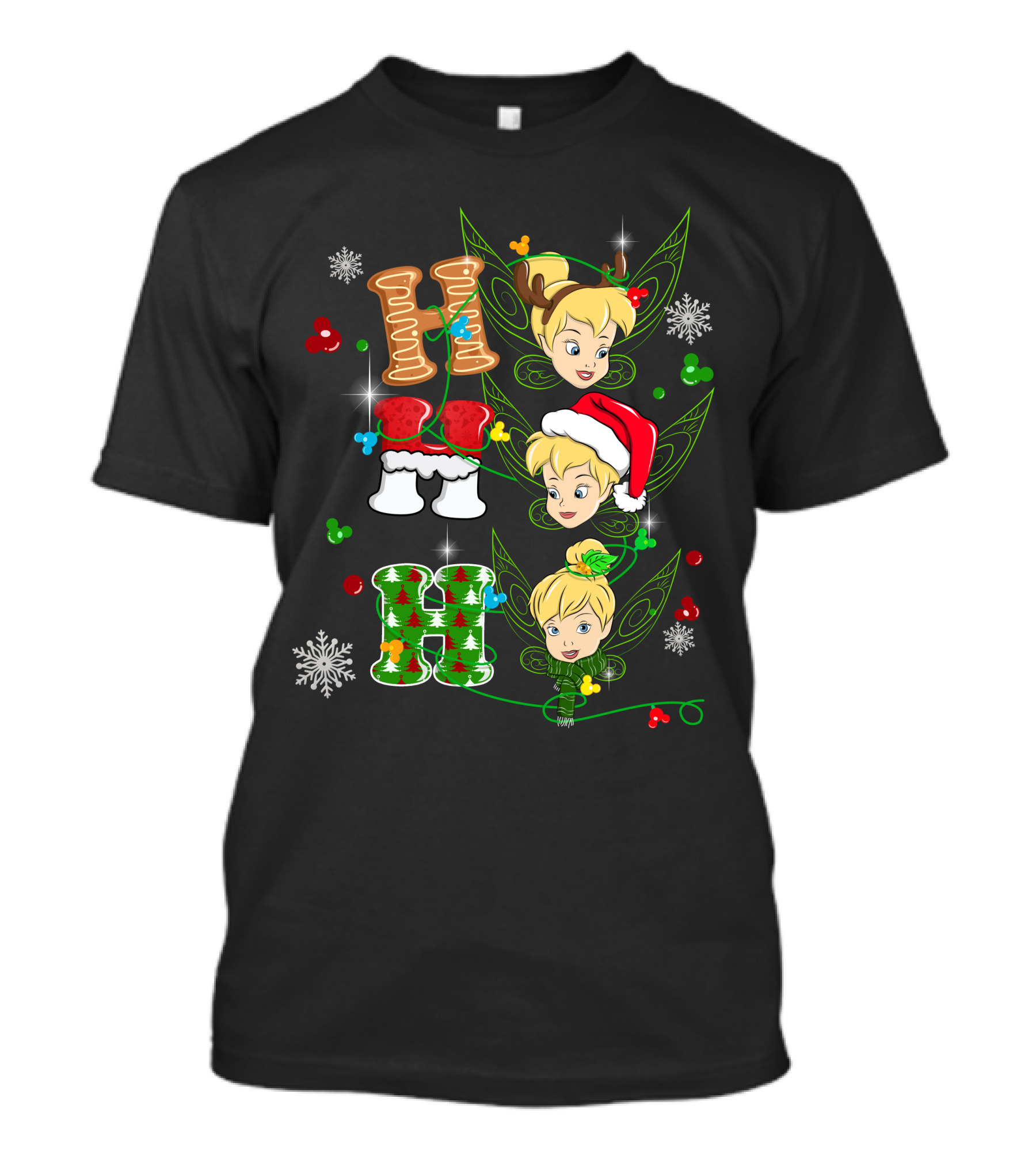 TKB HHH Tinker Bell Christmas Snowflakes Holiday Magic T-Shirt