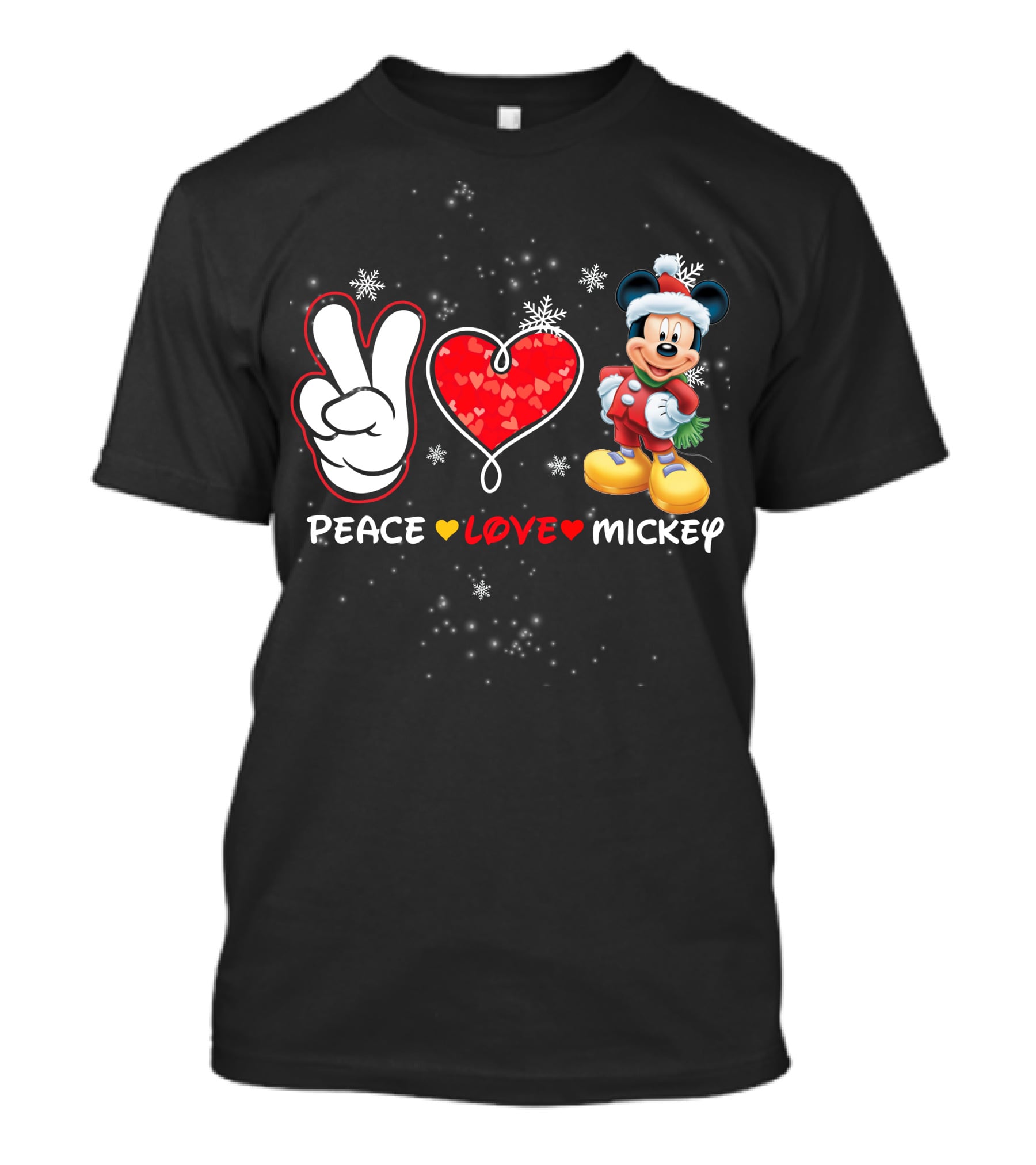 PEACE LOVE MICKEY CHRISTMAS T-Shirt