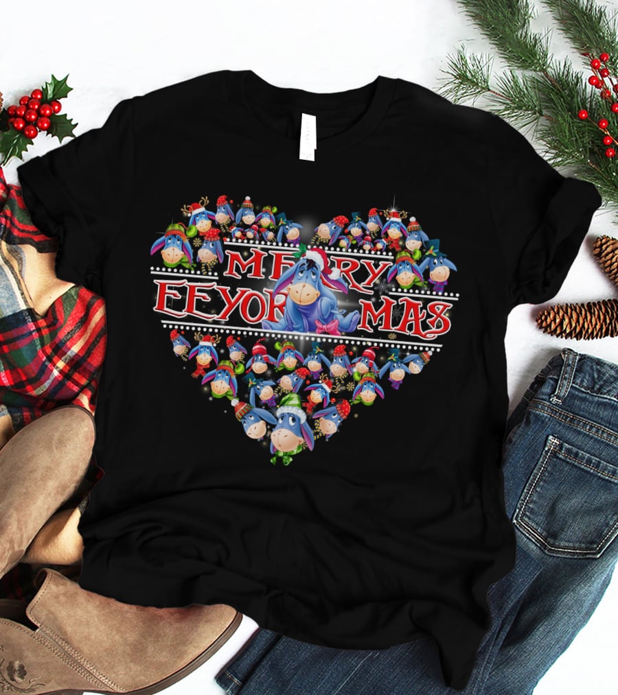 Merry Eeyoremas Heart Christmas T-Shirt