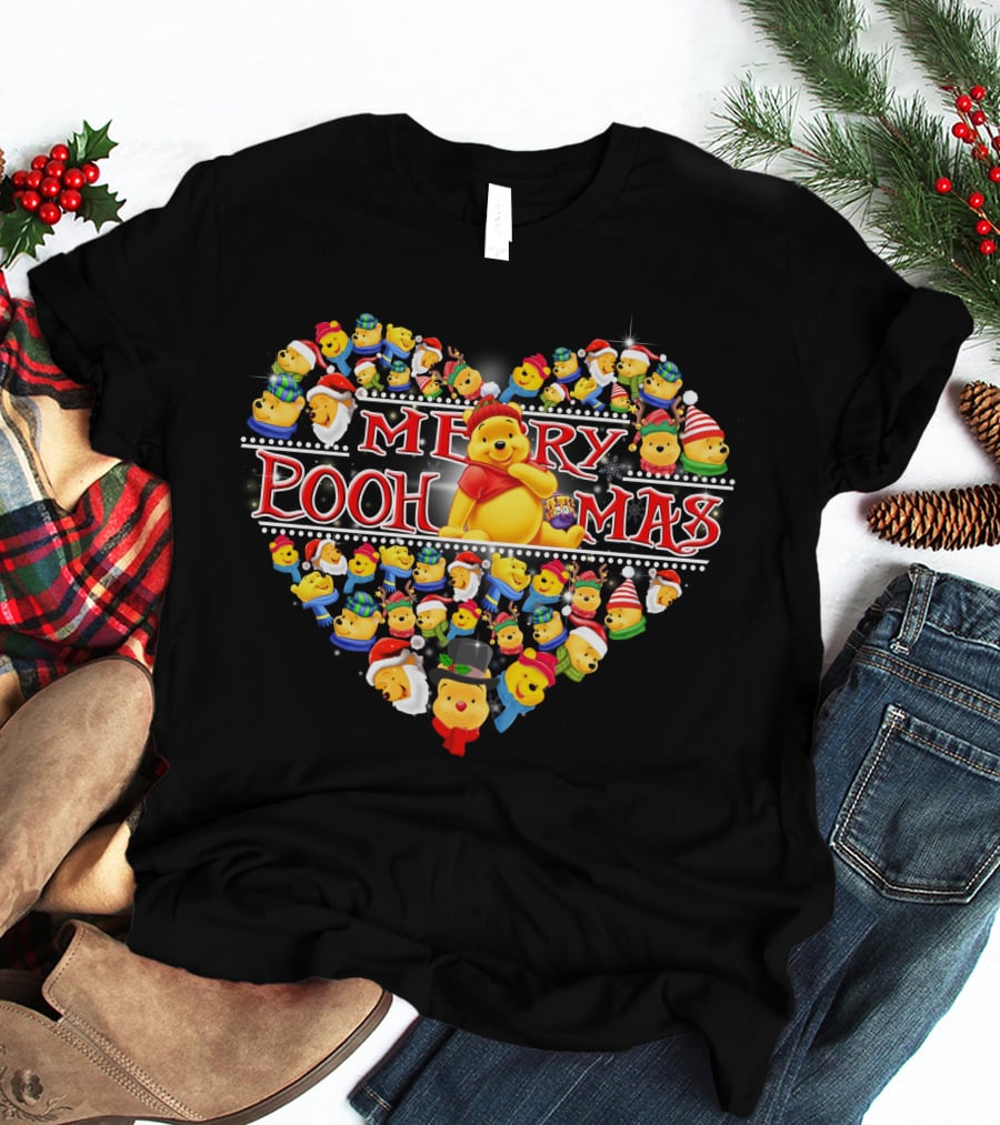 Merry Poohmas Heart Christmas T-Shirt