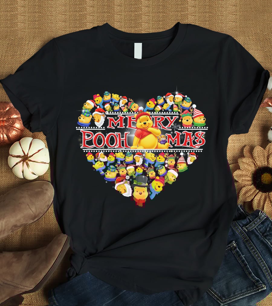 Merry Poohmas Heart Christmas T-Shirt