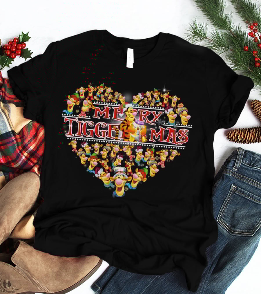 Merry Tiggermas Heart Christmas T-Shirt