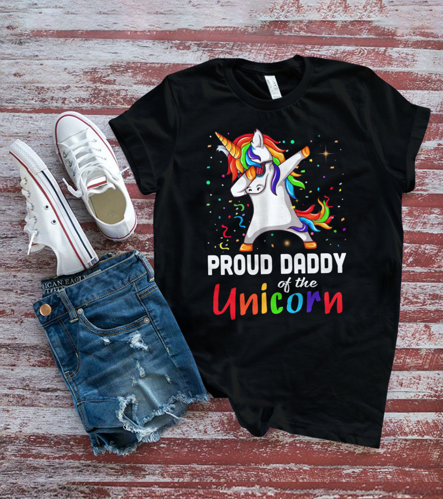 Proud Daddy Of The Rainbow Unicorn T-Shirt