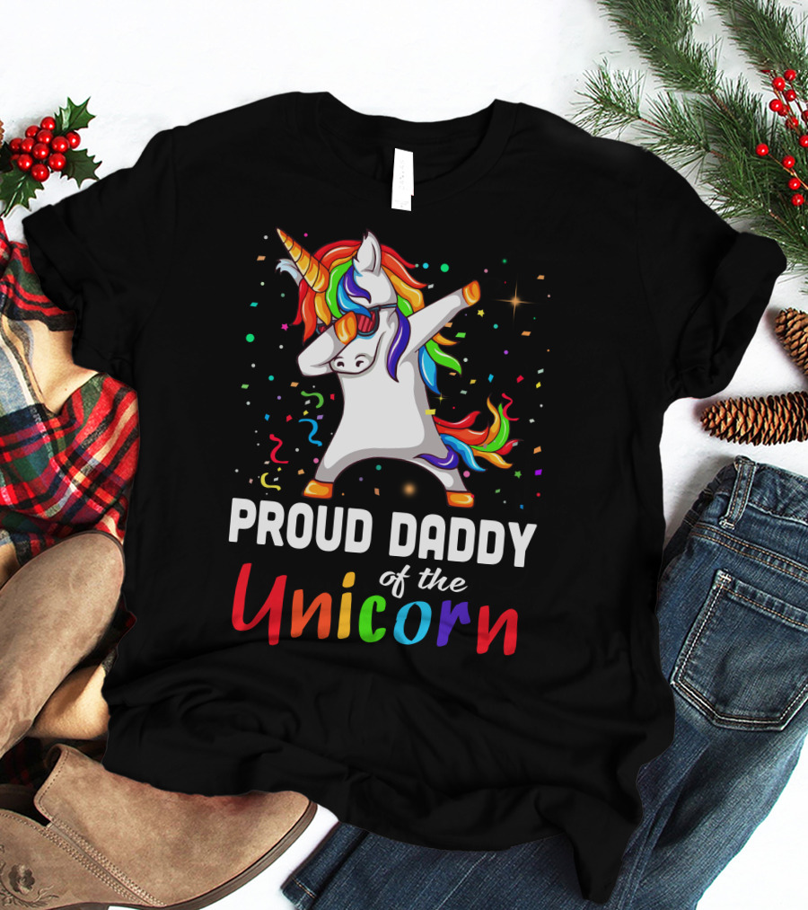 Proud Daddy Of The Rainbow Unicorn T-Shirt
