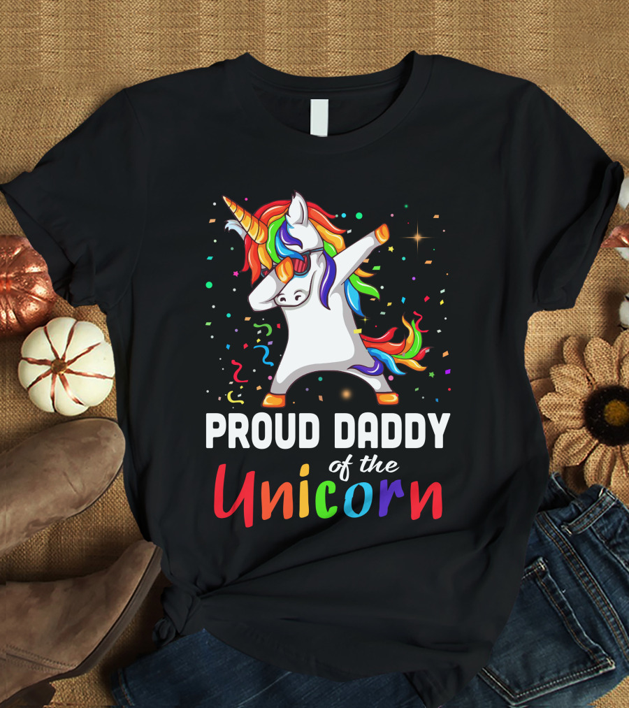 Proud Daddy Of The Rainbow Unicorn T-Shirt