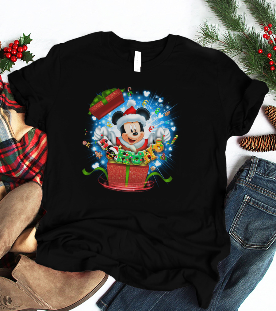 Mickey Christmas Magic Present Explosion T-Shirt