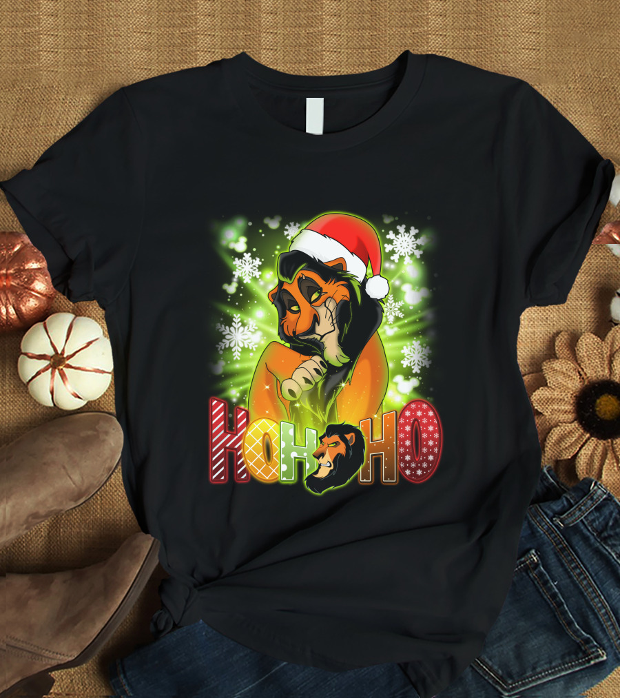 Scar Hohoho Snowflakes Santa Hat Christmas T-Shirt
