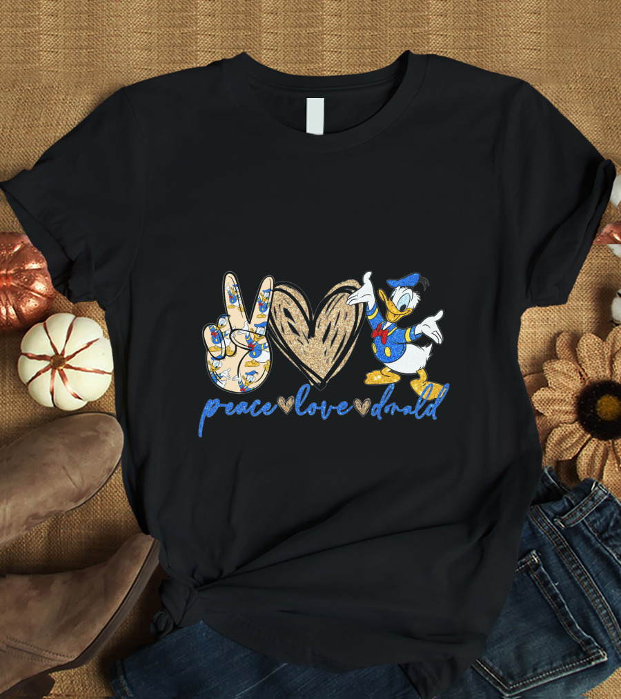 Peace Love Donald Duck Iconic Character T-Shirt