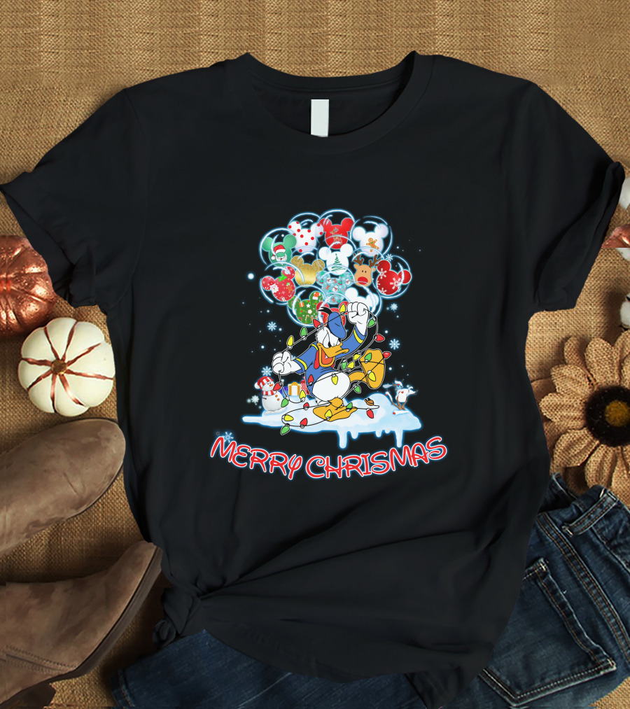 Donald Christmas Balloons Merry Christmas T-Shirt