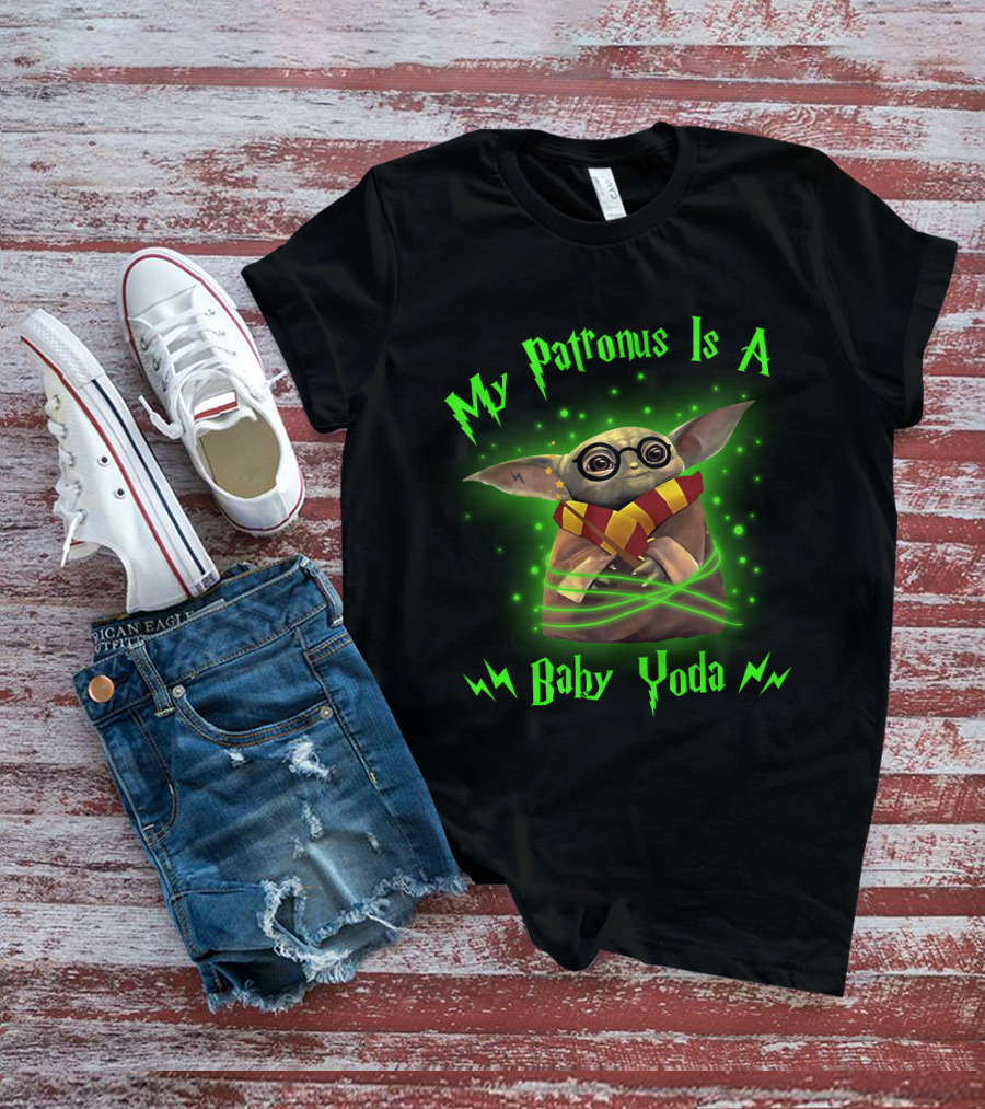 My Patronus Is A Baby Yoda With Glasses And Scarf T-Shirt