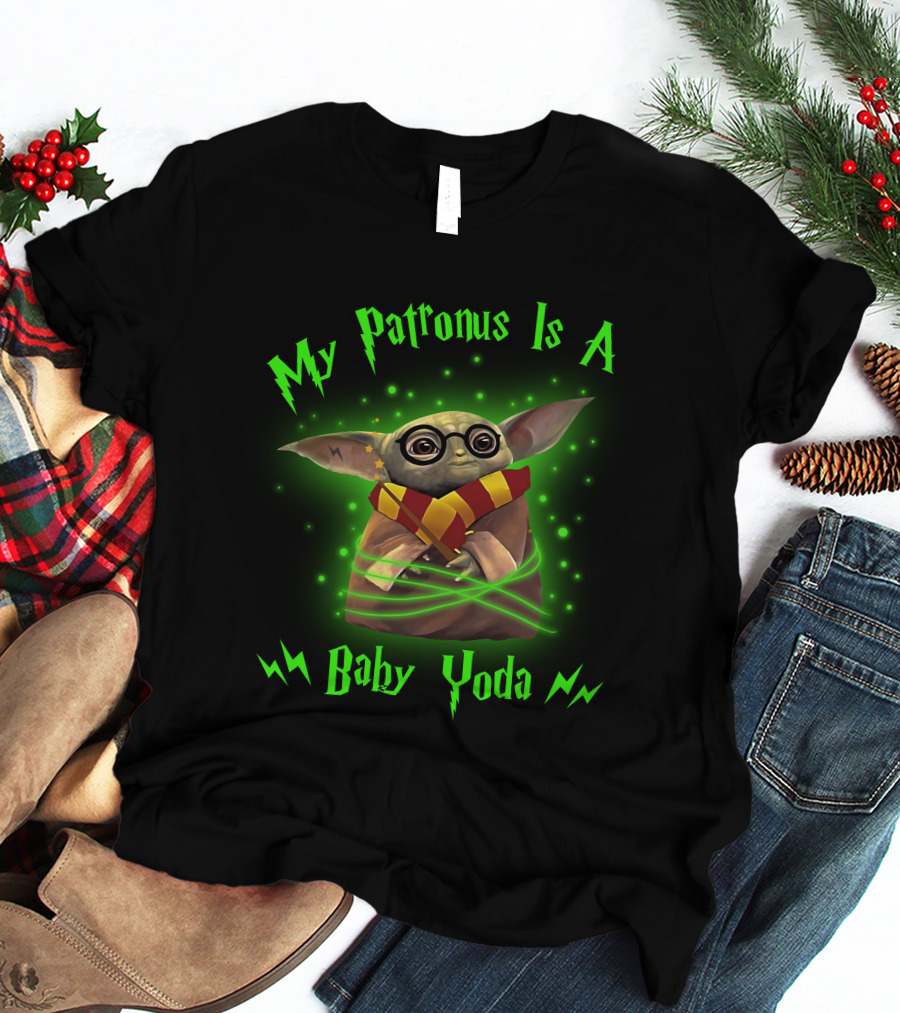 My Patronus Is A Baby Yoda With Glasses And Scarf T-Shirt