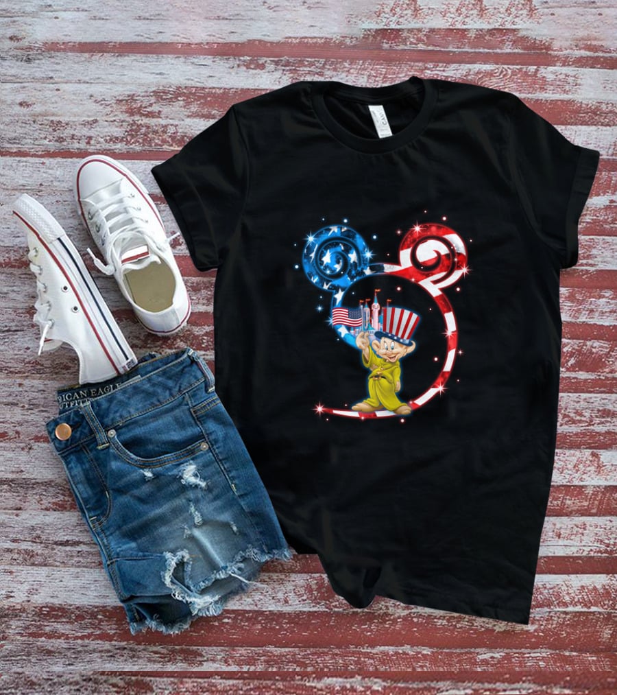 Dopey Patriotic Mickey Ears With American Flag And Hat T-Shirt
