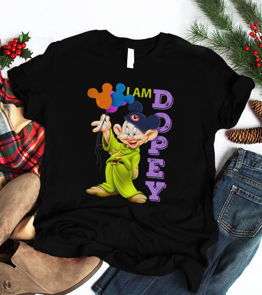 I Am Dopey Disney Character With Mickey Ears And Balloons T-Shirt