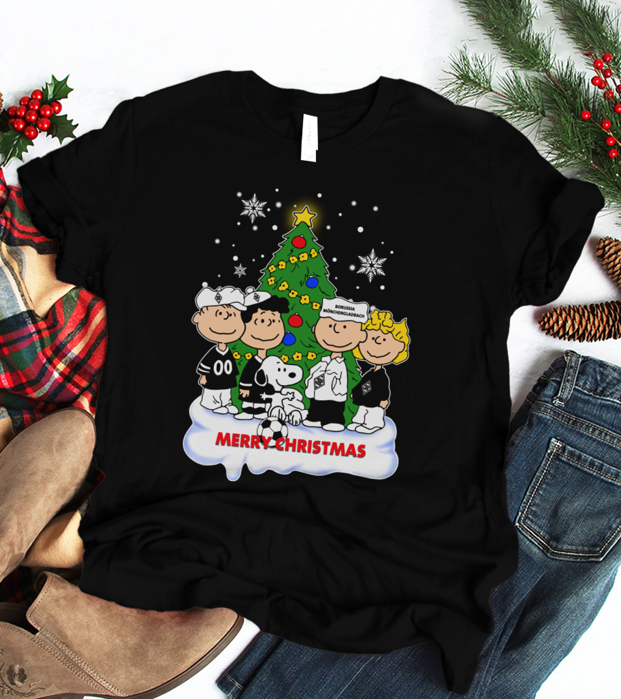 Borussia Mönchengladbach Merry Christmas Charlie Brown And Snoopy T-Shirt