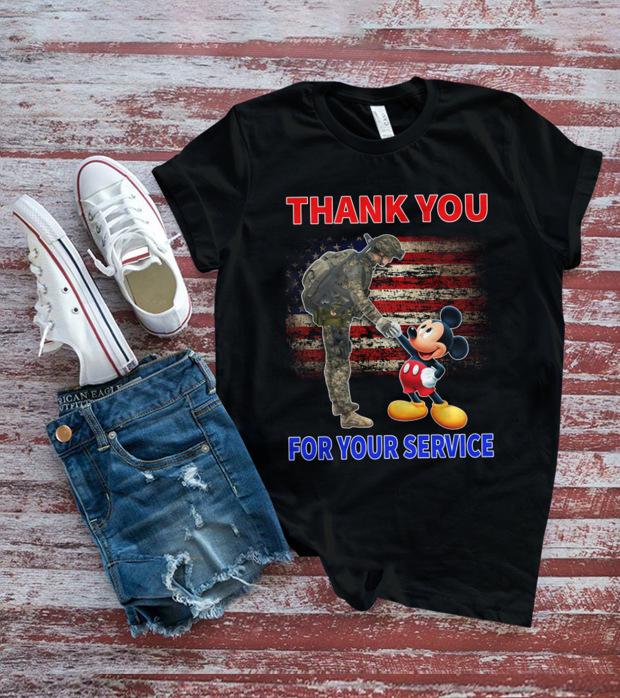 THANK YOU MICKEY FOR YOUR SERVICE AMERICAN FLAG SOLDIER T-Shirt