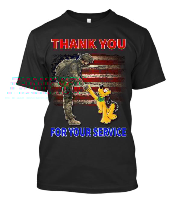 THANK YOU FOR YOUR SERVICE PLUTO SOLDIER AMERICAN FLAG T-Shirt