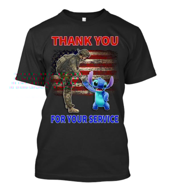 THANK YOU FOR YOUR SERVICE STITCH SOLDIER AMERICAN FLAG T-Shirt