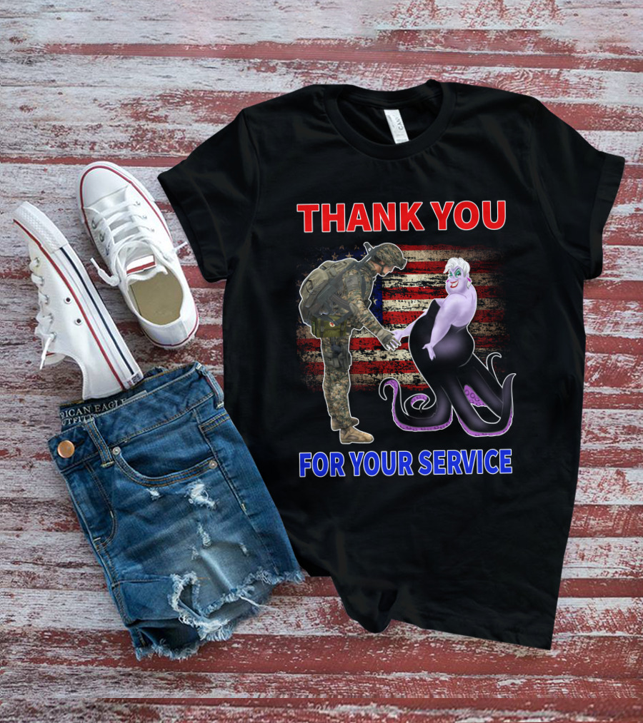 Thank You For Your Service Ursula Soldier American Flag T-Shirt