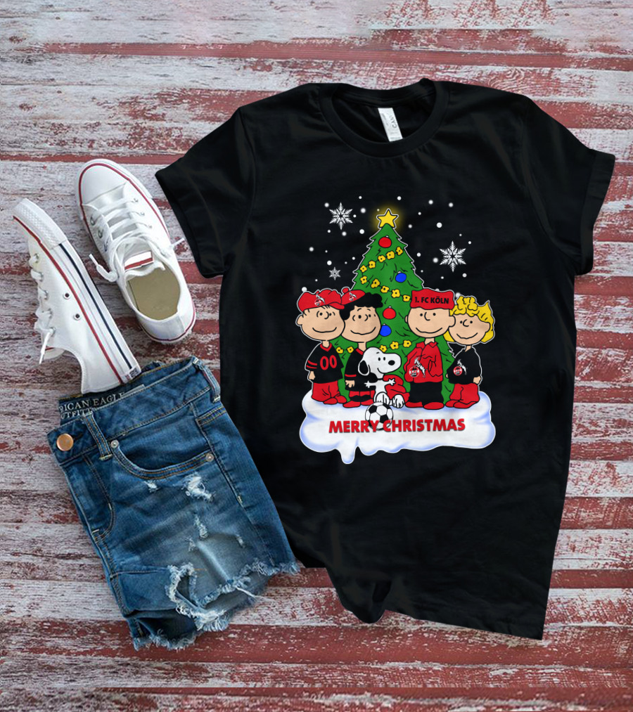 Merry Christmas 1. FC Köln Peanuts Characters Snowflakes T-Shirt