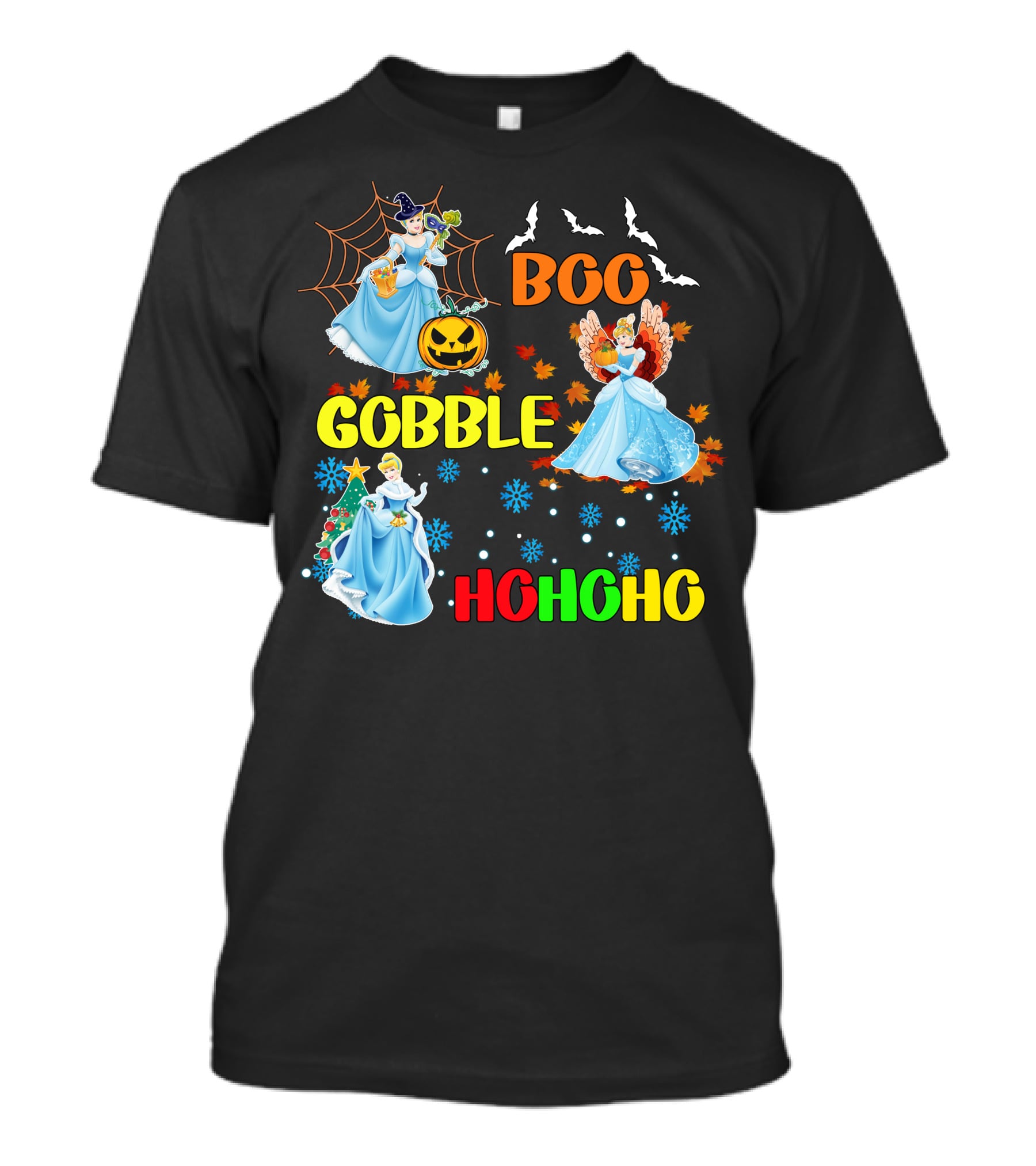 Cinderella Boo Gobble HoHoHo HalloThanksMas Holiday Mashup T-Shirt