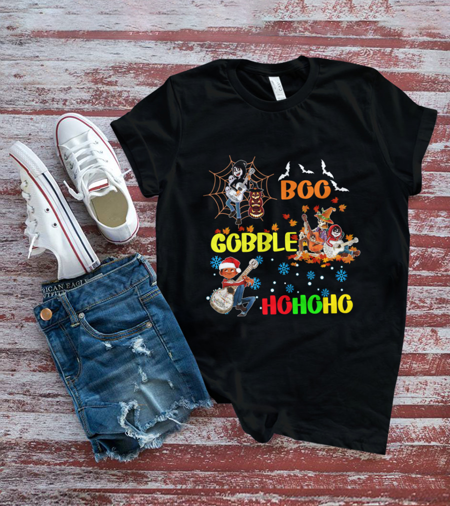 Boo Gobble HoHoHo Coco HalloThanksMas T-Shirt
