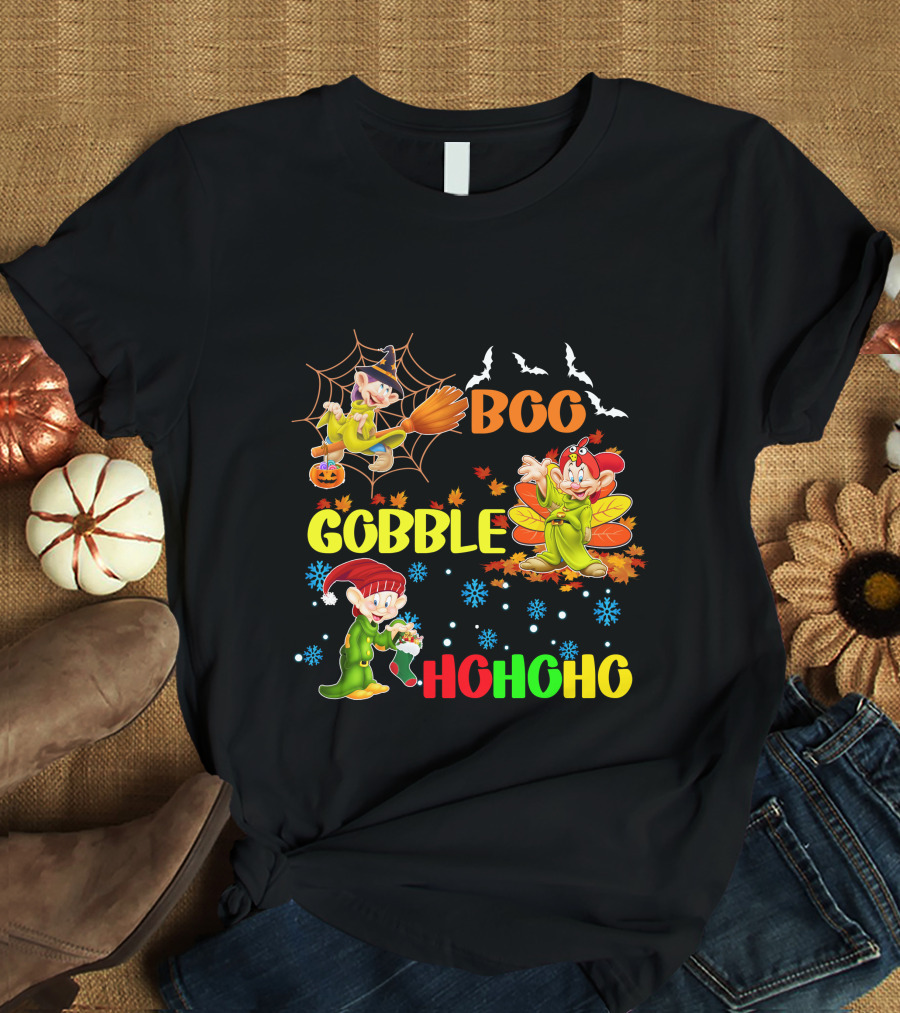 Dopey Boo Gobble HoHoHo HalloThanksMas T-Shirt