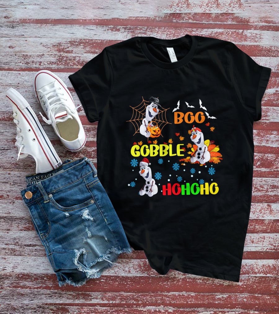 Olaf Boo Gobble HoHoHo HalloThanksMas T-Shirt