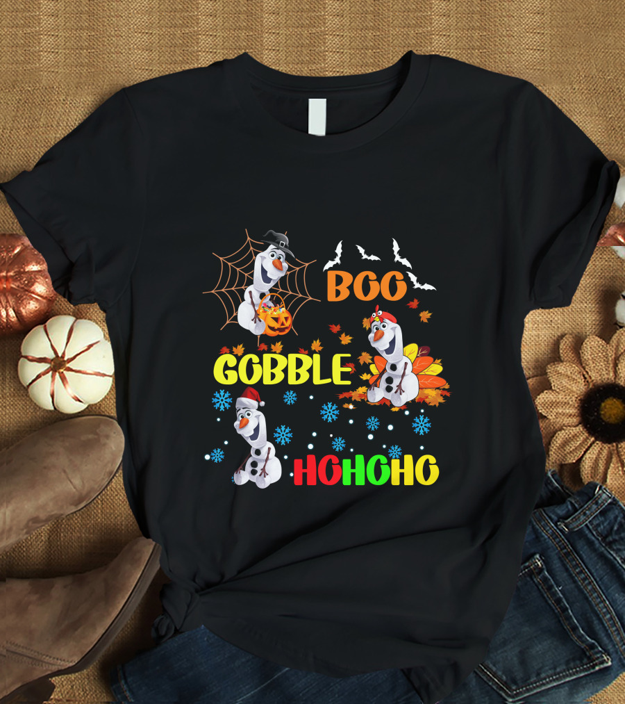 Olaf Boo Gobble HoHoHo HalloThanksMas T-Shirt