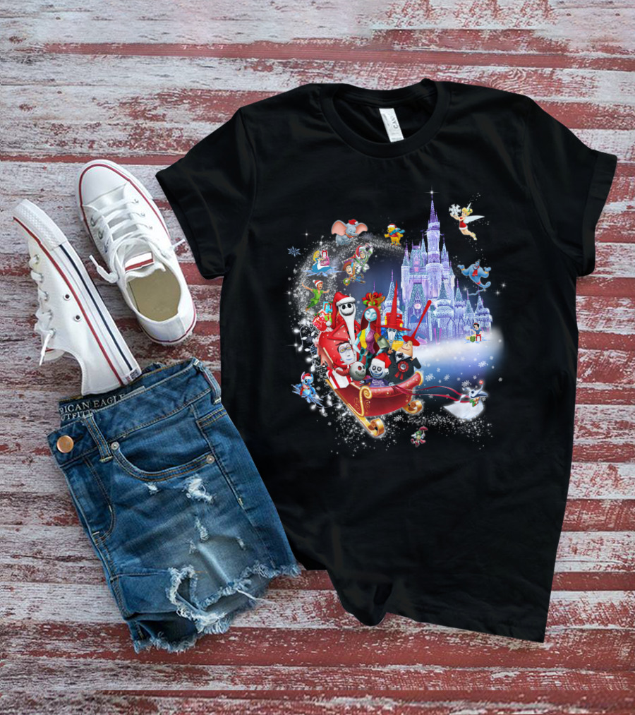 Jack Christmas Nightmare Before Christmas Disney Castle Crossover T-Shirt