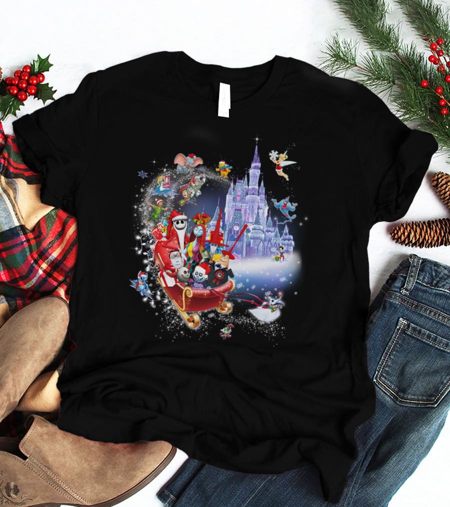 Jack Christmas Nightmare Before Christmas Disney Castle Crossover T-Shirt