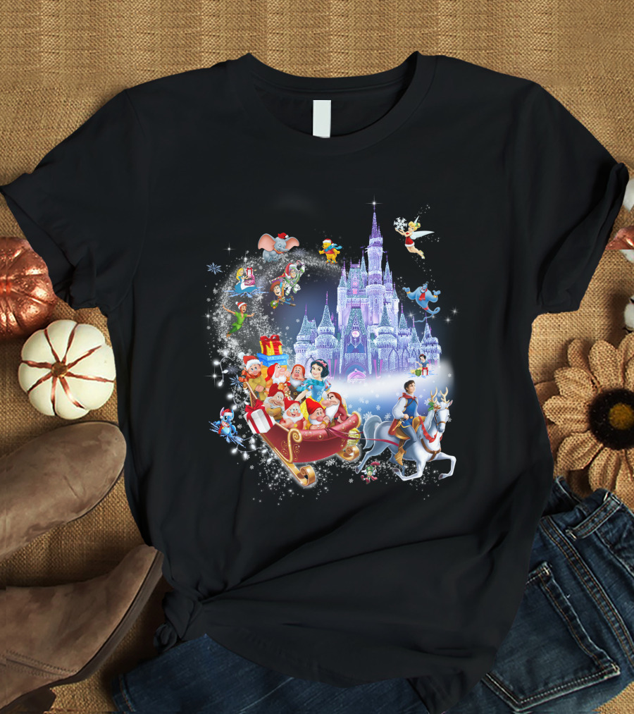 Snow White And Disney Friends Christmas Castle Adventure T-Shirt
