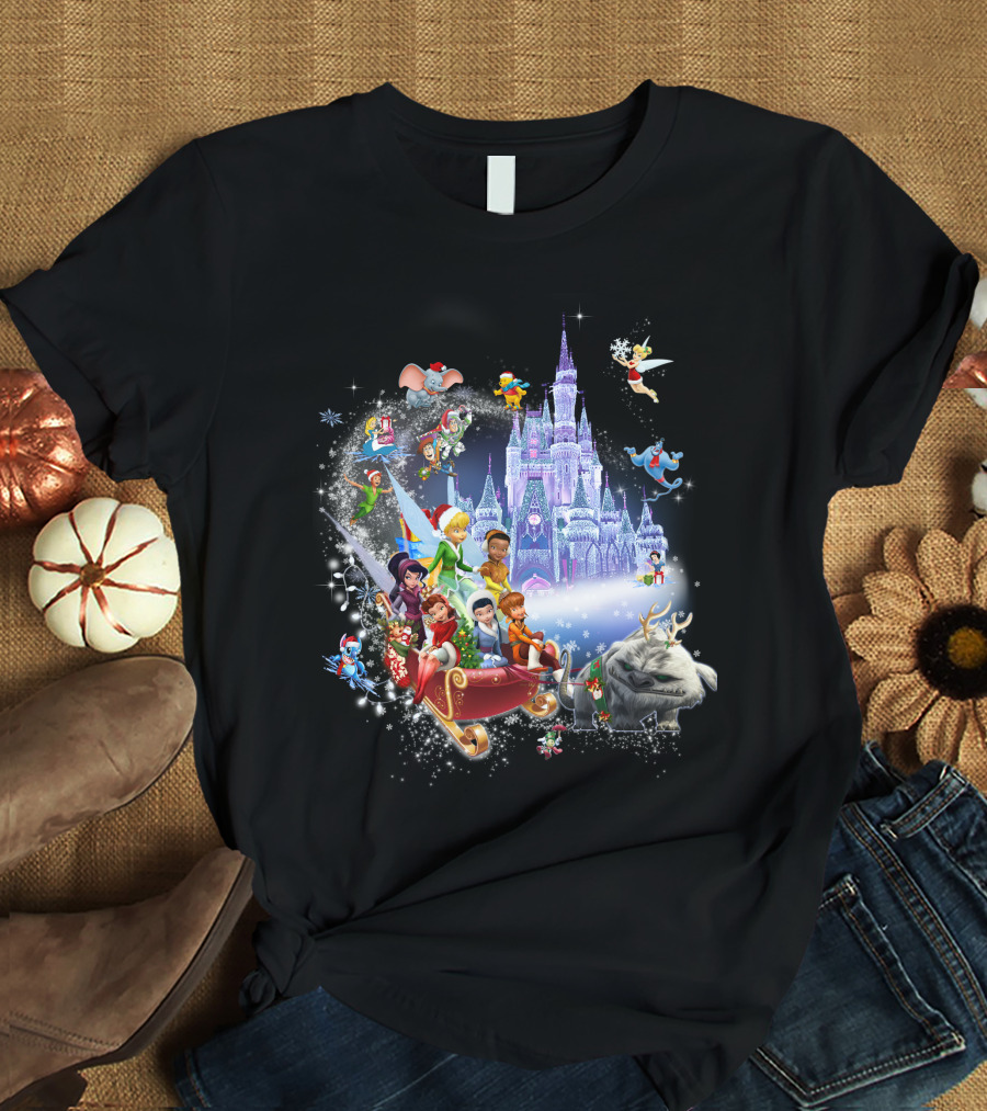 Disney Tinkerbell And Friends Christmas Castle Holiday Magic Adventure T-Shirt