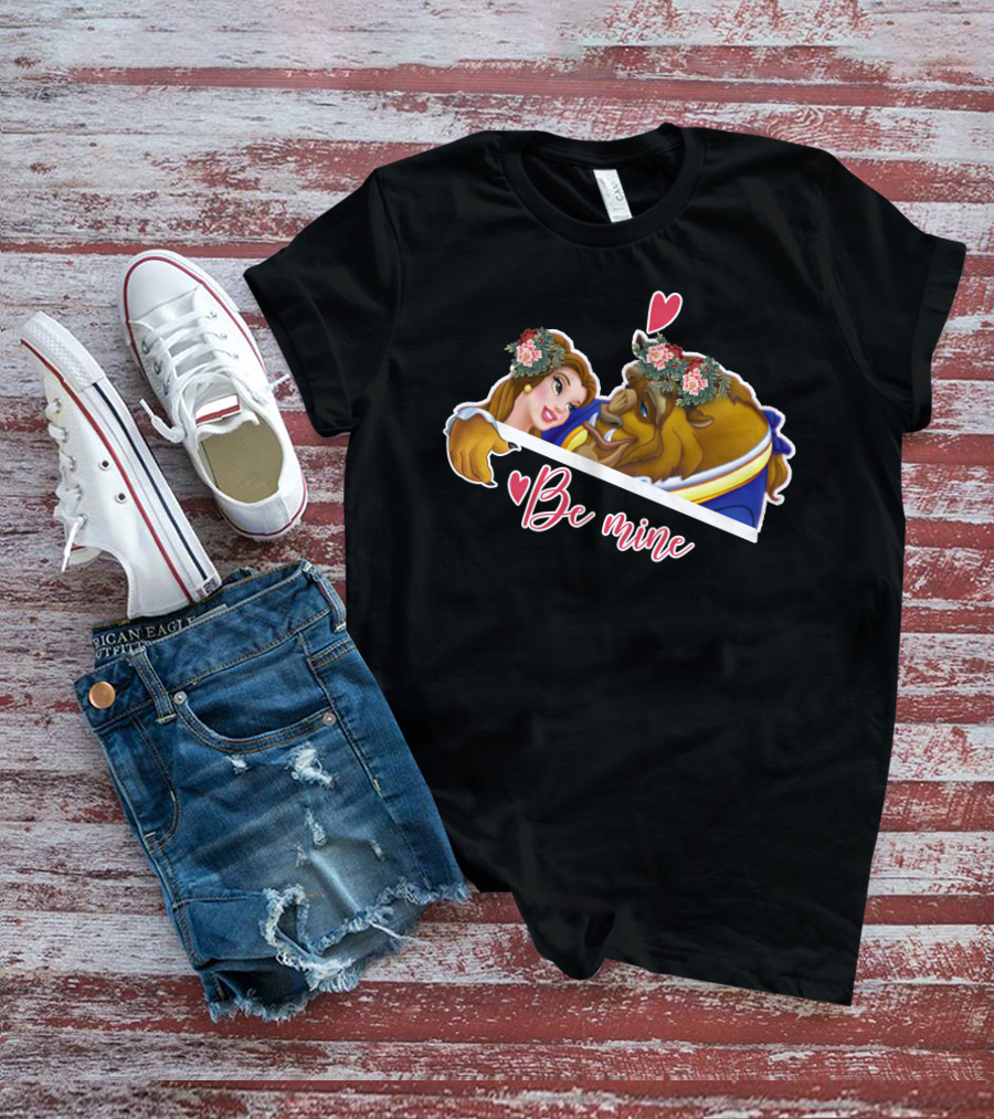 Be Mine Beauty And The Beast Floral Valentine's Day T-Shirt