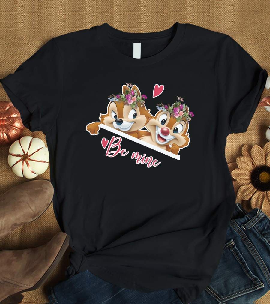 Chip And Dale Be Mine Floral Heart T-Shirt