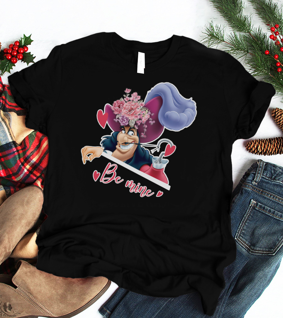 Be Mine Hook Captain Valentine's Day Flowers T-Shirt